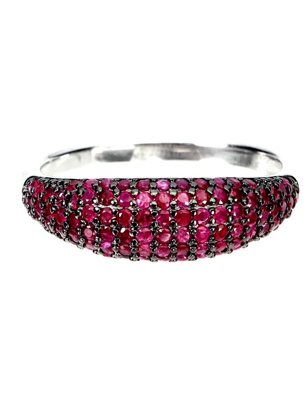 925 Sterling Silver Ring Ruby Myanmar Round Diamond Cut Gemstone Jewelry Size 8